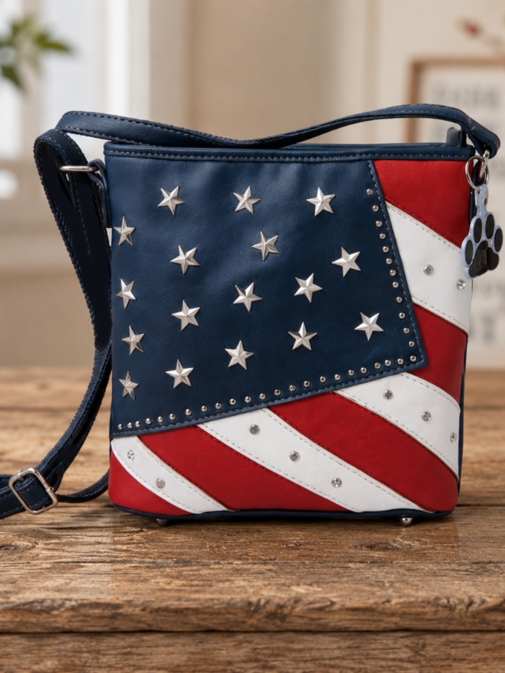 USA American Flag Purse Stars Stripes Red White Blue Conceal Carry Handbag